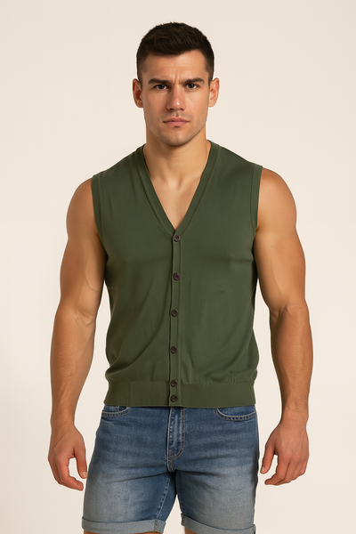GILET UOMO RAGAZZO COTONE BOTTONI MARCA RE DEL MARE ART. 215