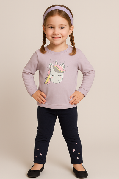 PANTALONE LEGGINS BAMBINA FELPATO STELLE TASCHE MARCA LOSAN ART.2266003AL