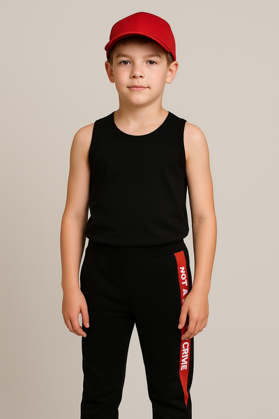 PANTALONE BAMBiNO COULISSE POLSINI TASCHE SCRITTA MARCA BM ART.AY6095