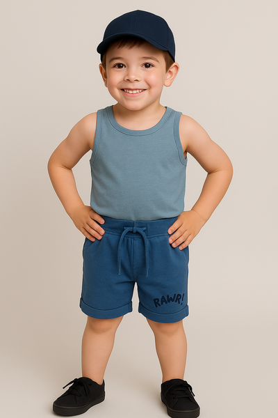 PANTALONCINO BAMBINO JERSEY PURO COTONE VITA REGOLABILE TASCHE MARCA LOSAN ART.2156602AL
