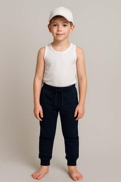 PANTALONE TUTA FELPATO BAMBINO ELASTICO IN VITA TASCHE MARCA LOSAN ART.1256661AL
