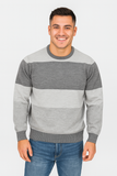 MAGLIONE UOMO GIROCOLLO POLSINI FASCIA RIGHE MARCA SPORTING MARE ART. 1930/80