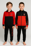TUTA COTONE FELPATO TEMPO LIBERO BAMBINO RAGAZZO ZIP SQUADRA MILAN ART. F201085