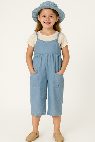 SALOPETTE BAMBINA GAMBA LARGA TASCHE FIOCCO MARCA LOSAN ART.21G7003AL