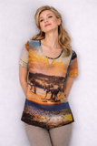 CASACCA MAGLIETTA DONNA RAGAZZA JORGETTE STAMPA SAFARI MARCA NIGGI ART.SASSARI