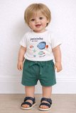 COMPLETO NEONATO ZIPPY COTONE GIROCOLLO AUTOMATICI MEZZA MANICA STAMPA PANTALONCINO ELASTICO COULISSE COLORATO ART.ZBBAP0602-26008