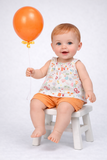 COMPLETO NEONATA ZIPPY COTONE CANOTTA FANTASIA PANTALONCINO ELASTICO COLORATO ART.ZBGAP0602-26007