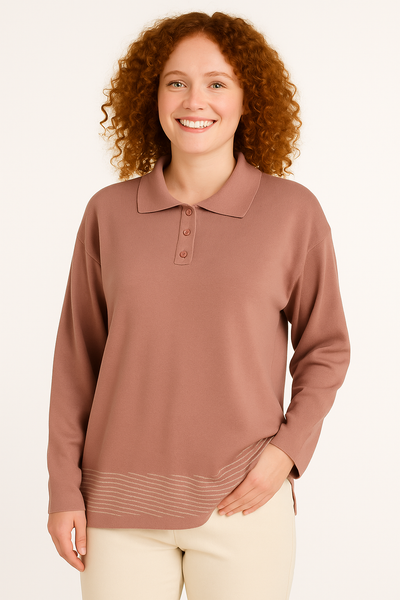 MAGLIONE DONNA ANNALISA BINETTI TAGLIE OVER POLO LANA ART. 2515