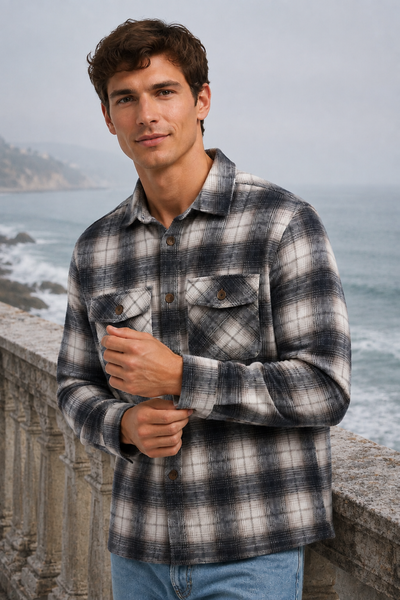 CAMICIA UOMO LOSAN FLANELLA PESANTE TASCHE BOTTONI ART. L26WH0301