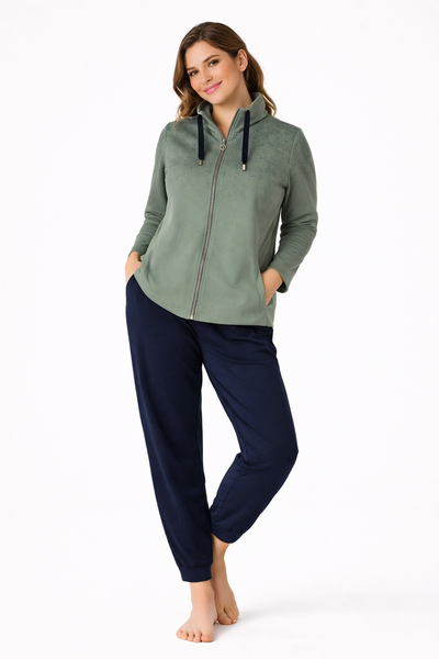 TUTA DONNA CAMPAGNOLO ZIP TASCHE SPACCHETTO FANTASIA ELASTICO COMODA PRATICA ART.8E76574