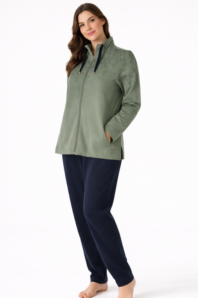 TUTA DONNA CAMPAGNOLO ZIP TASCHE SPACCHETTO FANTASIA ELASTICO COMODA PRATICA ART.8E76574