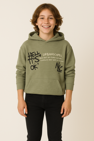 FELPA BAMBINO RAGAZZO CAPPUCCIO STAMPA FELPATA MARCA LOSAN ART. LJBAP0202 24016