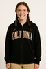 FELPA RAGAZZA CAPPUCCIO ZIP POLSINI FASCIA STAMPA GLITTER MARCA LOSAN ART. LJGAP0201_23003