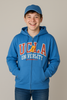 FELPA RAGAZZO COTONE ZIP CAPPUCCIO POLSINI FASCIA STAMPA MARCA LOSAN ART. 31F-6658AL