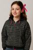 FELPA BAMBINA RAGAZZA ZIP CAPPUCCIO TASCHE STAMPA MARCA LOSAN ART.1246022AL