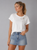 T-SHIRT DONNA GRIFFAI MANICA CORTA MORBIDA COTONE FIOCCO STRASS ART. 6514