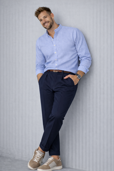 PANTALONI UOMO P.ZETA.ONE COMFY FIT PENCES TASCHE FRANCESE COTONE ART. PZV95/61045