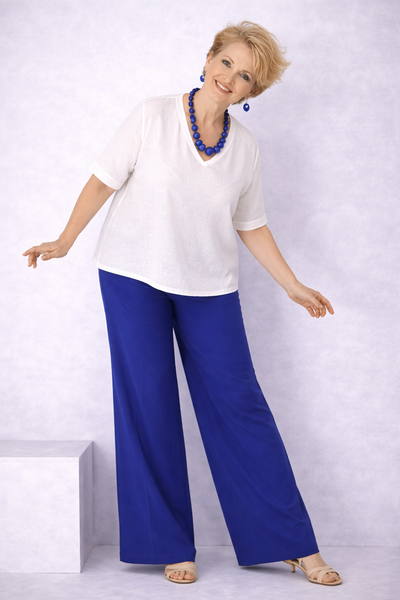 PANTALONE DONNA GIGLIOROSSO CONFORMATOELEGANTE ELASTICO LARGO LEGGERO MORBIDO ART.26080