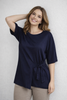 T-SHIRT DONNA SOPHIA TAGLIE OVER MANICA 3/4 GIROCOLLO NODO COTONE ART. 26122