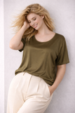 BLUSA DONNA GIGLIOROSSO TAGLIE OVER MANICA CORTA BASICA RASO VISCOSA ART. 26106