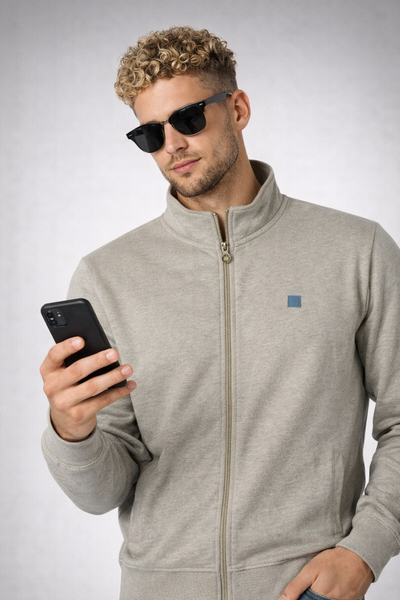 FELPA UOMO ENRICO COVERI GARZATA ZIP TASCHE POLSINI FASCIA ART.REC239