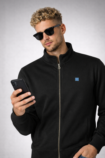 FELPA UOMO ENRICO COVERI GARZATA ZIP TASCHE POLSINI FASCIA ART.REC239