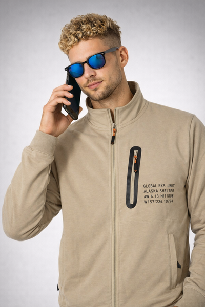 FELPA UOMO AVIREX GARZATA ZIP TASCHE POLSINI COMODA PRATICA ART.AX0718