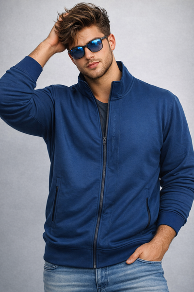 FELPA UOMO COVERI OVER GARZATA ZIP TASCHE POLSINI FASCIA SCRITTA COMODA PRATICA ART.OFE5052