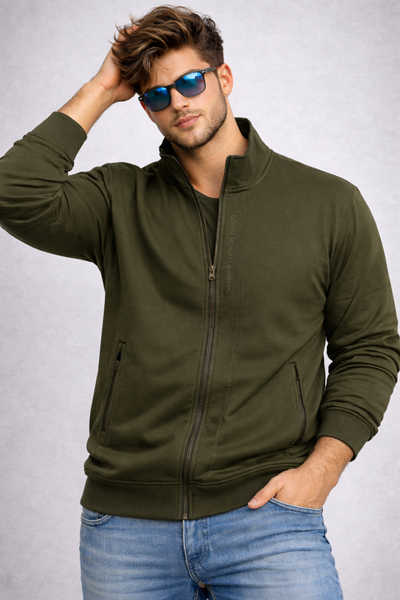 FELPA UOMO COVERI OVER GARZATA ZIP TASCHE POLSINI FASCIA SCRITTA COMODA PRATICA ART.OFE5052