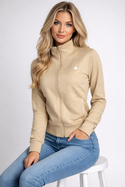 FELPA DONNA BASILE GARZATA ZIP POLSINI FASCIA TASCHE COMODA PRATICA ART.BEW212