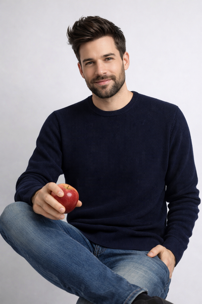 MAGLIONE UOMO COVERI OVER COTONE GIROCOLLO POLSINI FASCIA ART.OTR4475