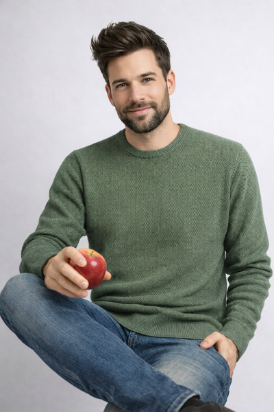 MAGLIONE UOMO COVERI OVER COTONE GIROCOLLO POLSINI FASCIA ART.OTR4475