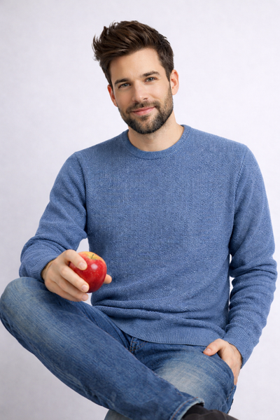 MAGLIONE UOMO COVERI OVER COTONE GIROCOLLO POLSINI FASCIA ART.OTR4475