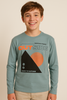 T-SHIRT BAMBINO RAGAZZO MANICA LUNGA STAMPA MARCA LOSAN ART. LJBAP0103 24047