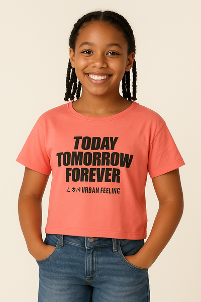 T-SHIRT RAGAZZA COTONE GIROCOLLO MEZZA MANICA LARGA CORTA STAMPA MARCA LOSAN ART. 31G-1650AL