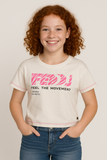T-SHIRT RAGAZZA COTONE GIROCOLLO MEZZA MANICA STAMPA CORTA LARGA MARCA LOSAN ART. 31G-1000AL