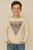 MAGLIA BAMBINO RAGAZZO PURO COTONE GIROCOLLO MANICA LUNGA STAMPA ART.1231205AL