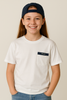 T-SHIRT MAGLIETTA BAMBINO PURO COTONE TASCHINO MARCA YOURS ART.AY3028