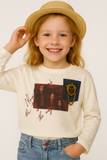 MAGLIA BAMBINA RAGAZZA MANICA LUNGA GIROCOLLO STAMPA MARCA YOURS ART.AY3415