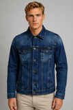 GIUBBETTO UOMO JEANS DENIM TASCHE BOTTONI COTONE MARCA X-CAPE ART. TORRES