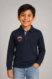 POLO MANICA LUNGA BAMBINO TASCHINO POLSINI BOTTONI MARCA LOSAN ART. 923 1630AA