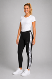 LEGGINGS DONNA RAGAZZA COTONE ELASTICO VITA BANDE LOGO MARCA KAPPA ART. 304M6L