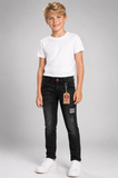 JEANS BAMBINO 5 TASCHE ZIP BOTTONE INSERTI MARCA YOURS ART. Y5560