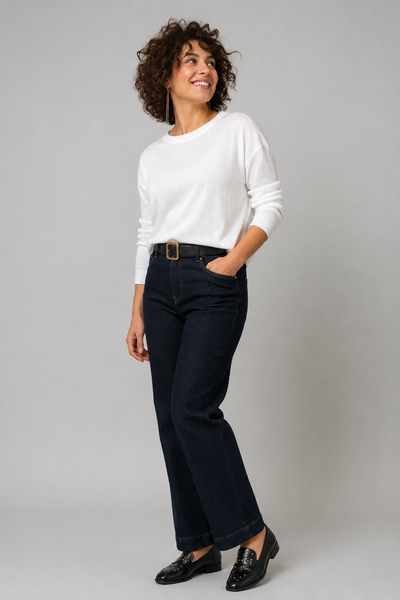 JEANS DONNA FLAVIA COSTANTI PALAZZO ZIP BOTTONE CINTURA ELASTICIZZATI ART. FC9301