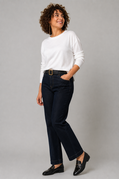 JEANS DONNA FLAVIA COSTANTI PALAZZO ZIP BOTTONE CINTURA ELASTICIZZATI ART. FC9301