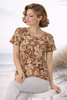 T-SHIRT DONNA GAIA GORICOLLO MEZZA MANICA APPLICAZIONE FANTASIA SPACCHETTI  COMODA PRATICA ART.172