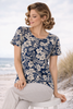 T-SHIRT DONNA GAIA GORICOLLO MEZZA MANICA APPLICAZIONE FANTASIA SPACCHETTI  COMODA PRATICA ART.172