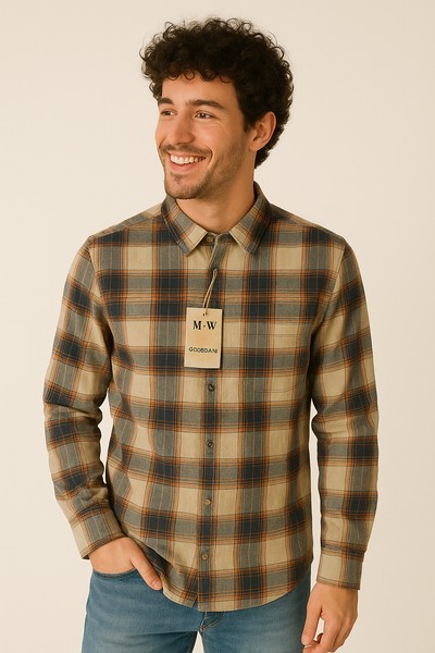 CAMICIA UOMO LOSAN A QUADRI  FLANELLA COTONE REGULAR FIT ART. LMNAP0102 25080