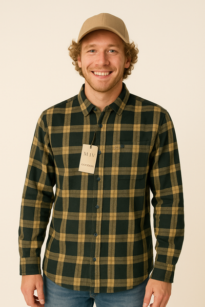 CAMICIA UOMO LOSAN FLANELLA DI COTONE A QUADRI TASCHE ART. LMNAP0102 25067