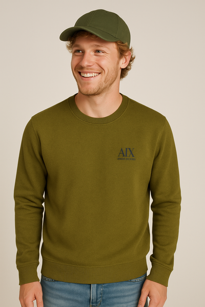 FELPA FLEECE UOMO AVIREX GIROCOLLO LOGO ART. AX0676